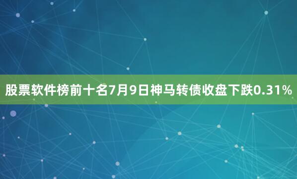 股票软件榜前十名7月9日神马转债收盘下跌0.31%